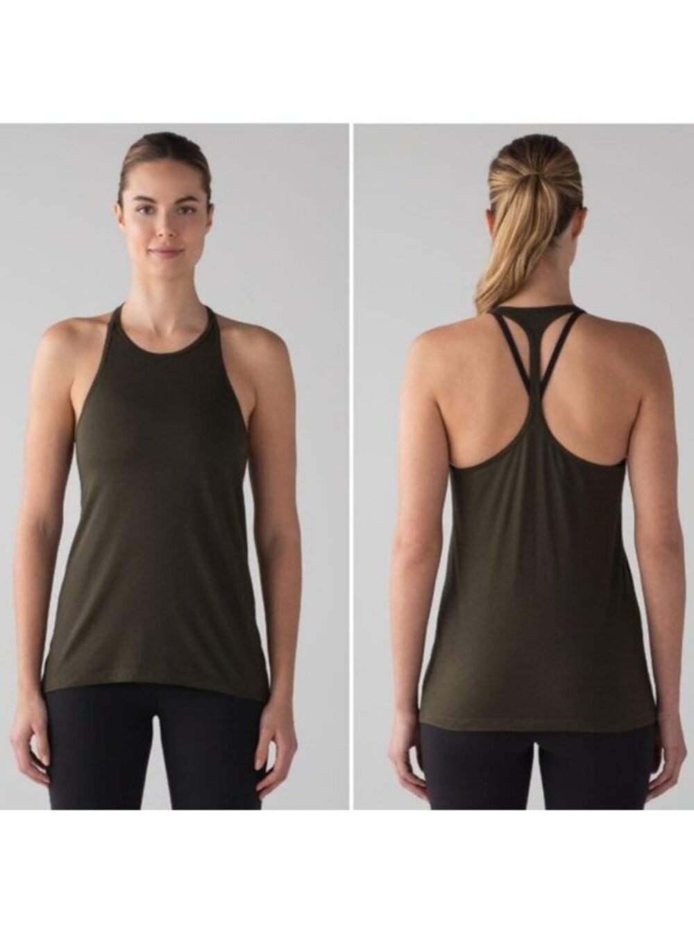 Lululemon Trapeze Racerback Tank in Dark Olive - Size M/L
